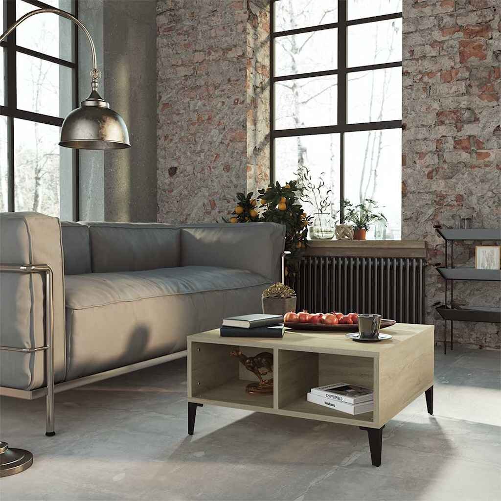 vidaXL Кафе маса дъб сонома 60x60x30 см инженерно дърво