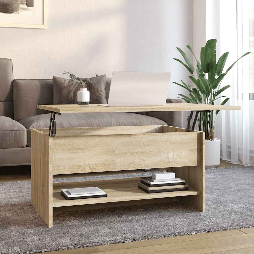 vidaXL Кафе маса Дъб сонома 80x50x40 см инженерно дърво