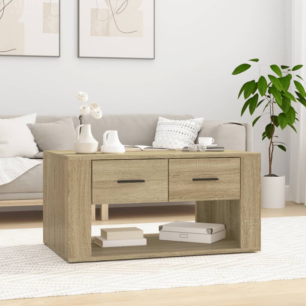 vidaXL Кафе маса Дъб сонома 80x50x40 см инженерно дърво