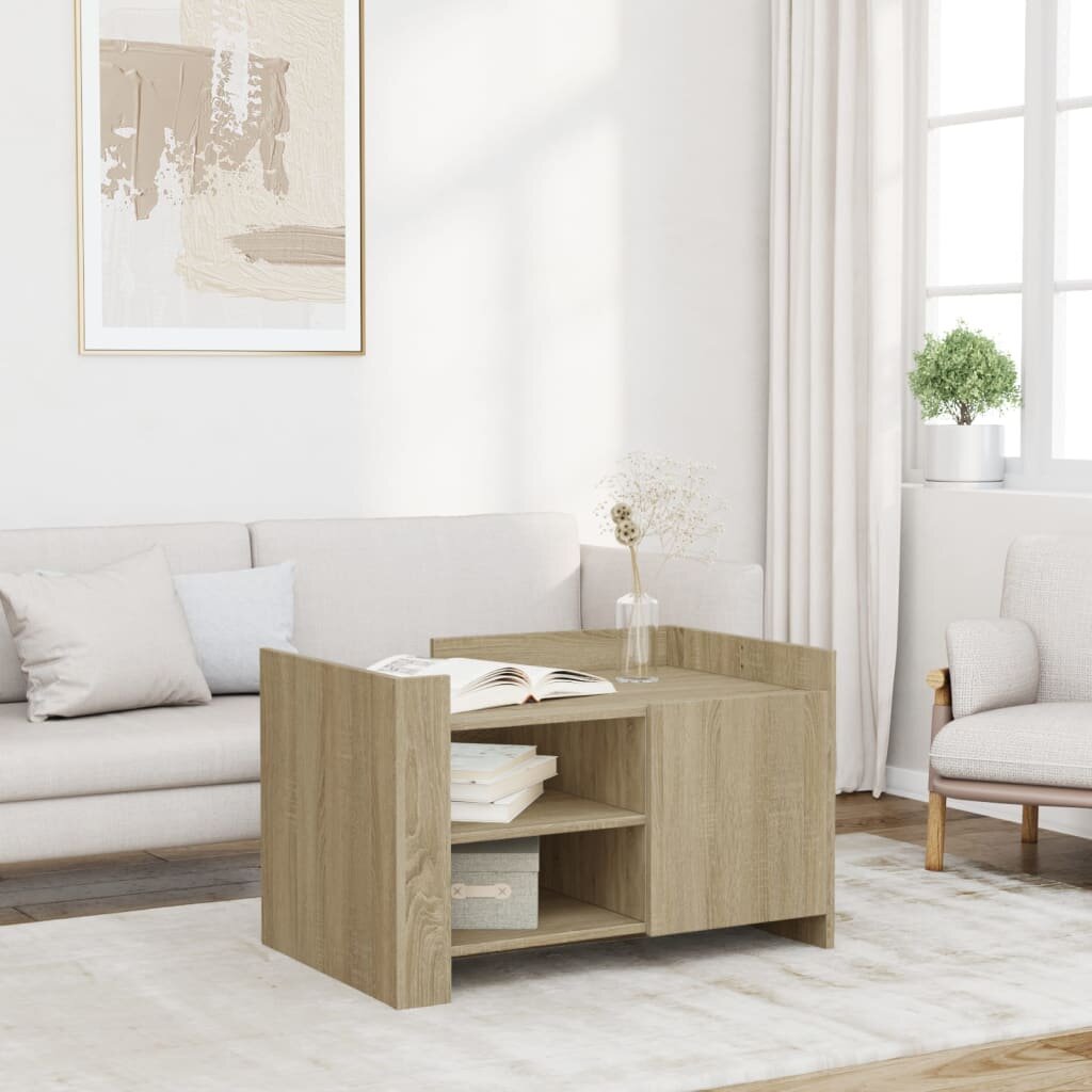 vidaXL Кафе маса дъб сонома 80x50x50 см инженерно дърво