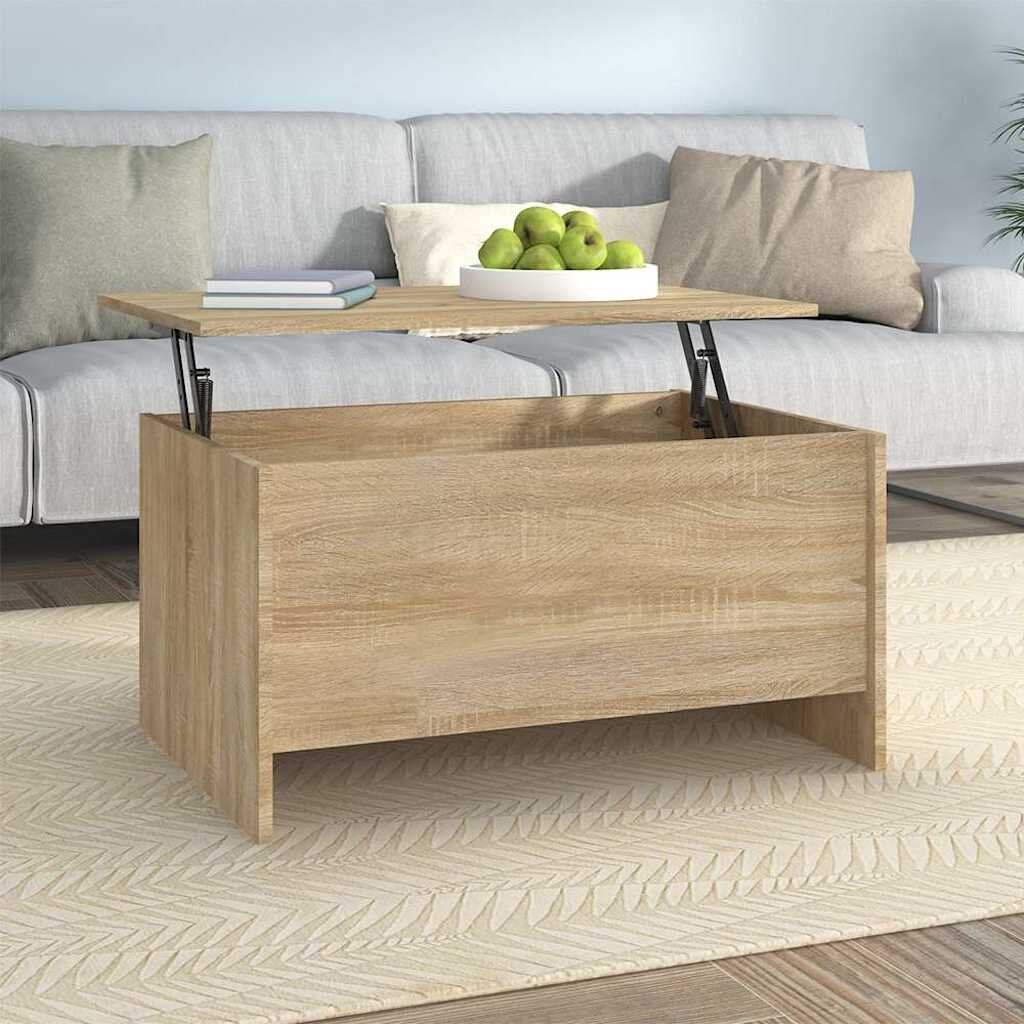 vidaXL Кафе маса дъб сонома 80x555x415 см инженерно дърво