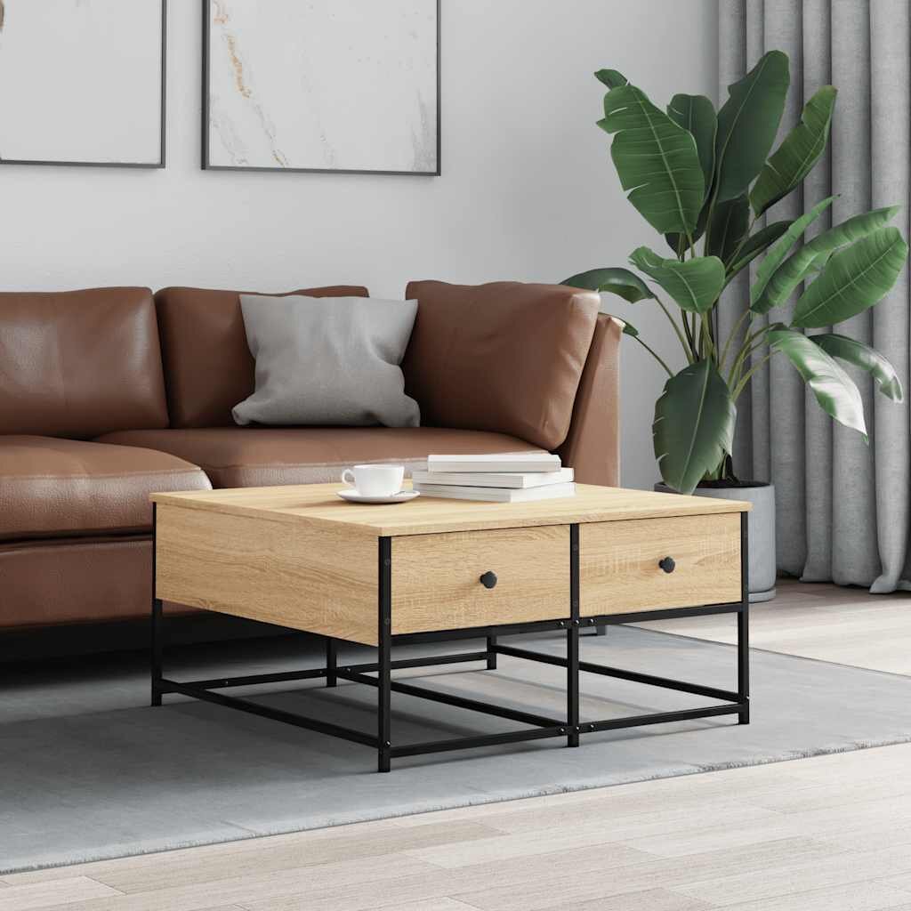 vidaXL Кафе маса дъб сонома 80x80x40 см инженерно дърво