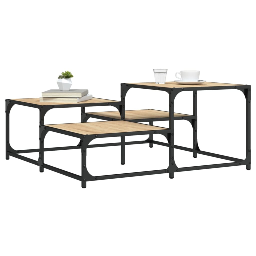 vidaXL Кафе маса дъб сонома 875x875x40 см инженерно дърво
