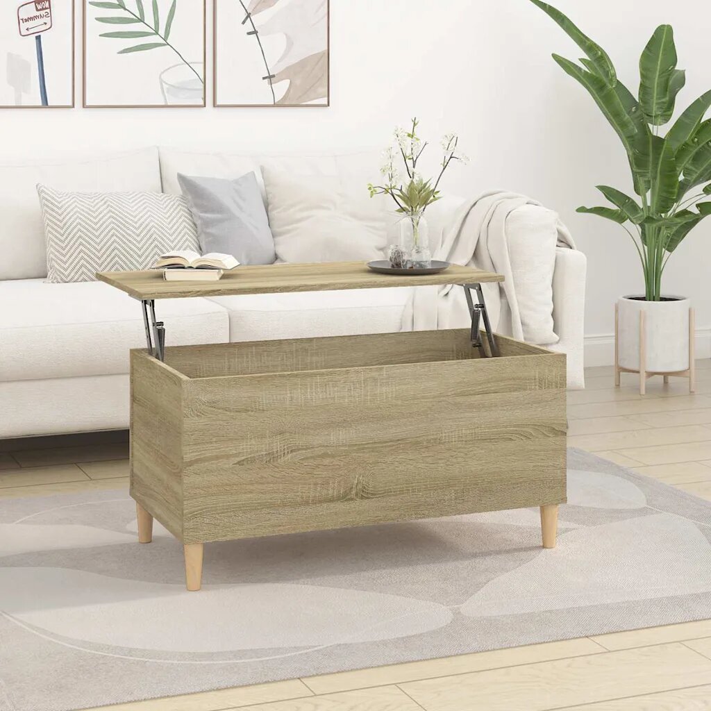 vidaXL Кафе маса дъб сонома 90x445x45 см инженерно дърво