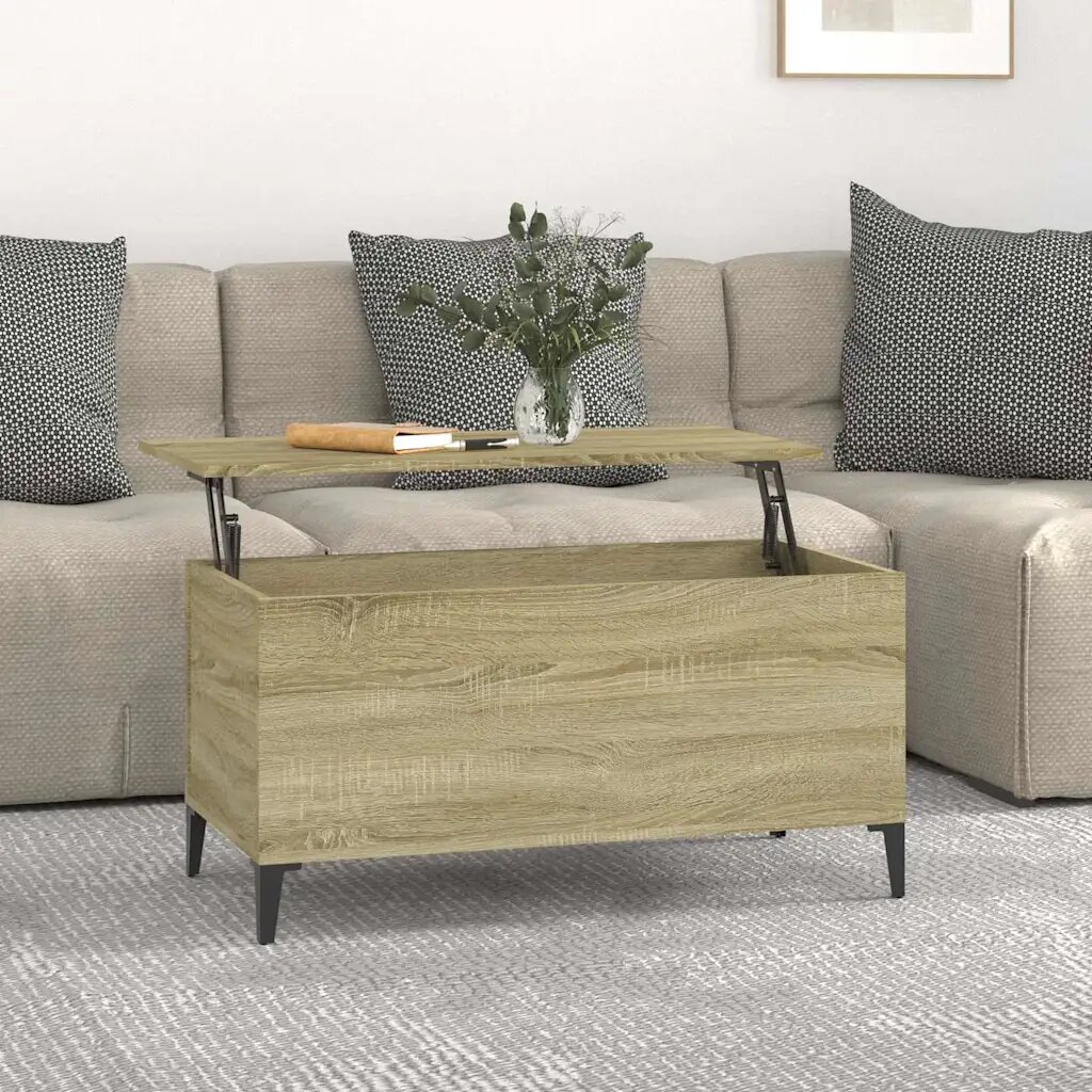 vidaXL Кафе маса дъб сонома 90x445x45 см инженерно дърво