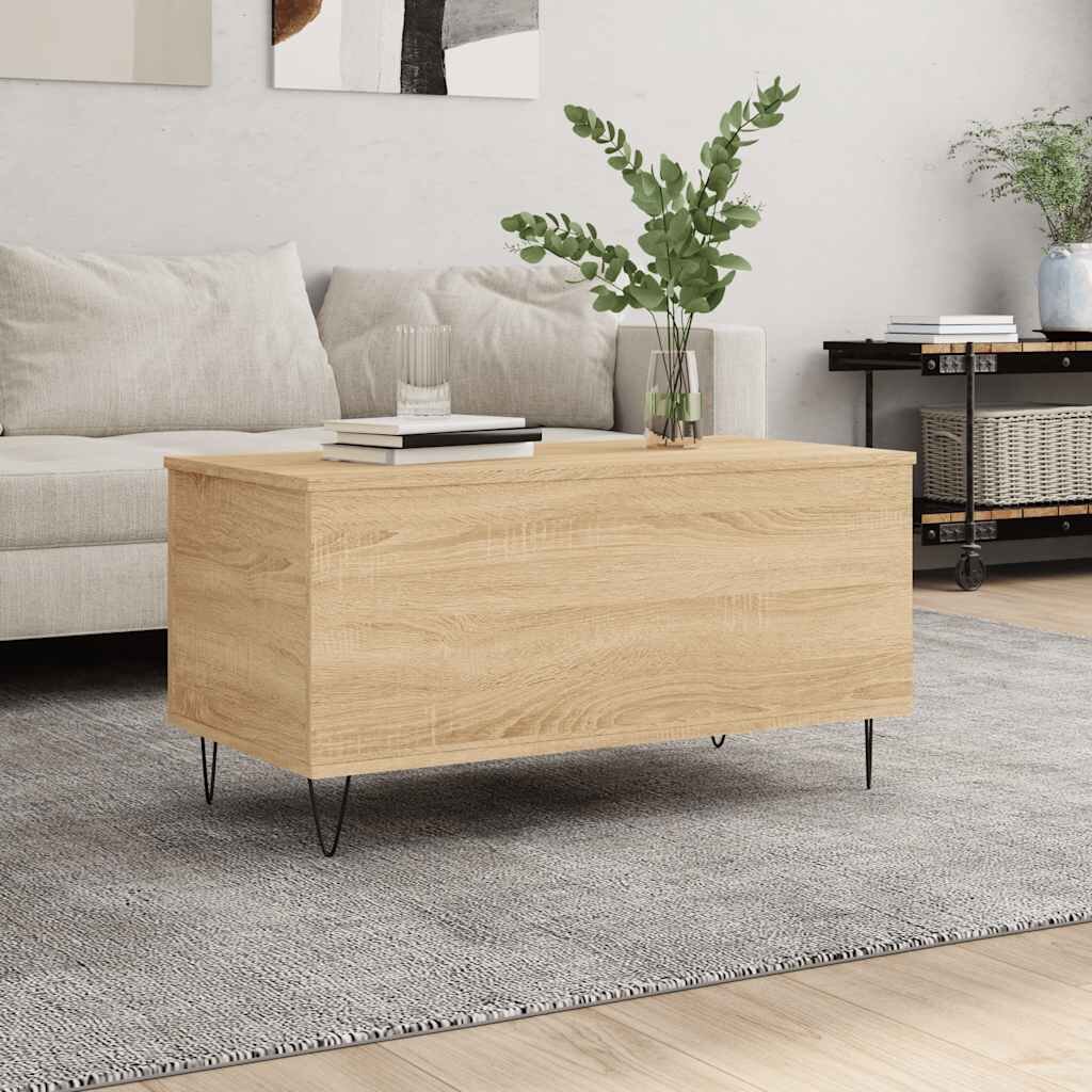 vidaXL Кафе маса дъб сонома 90x445x45 см инженерно дърво