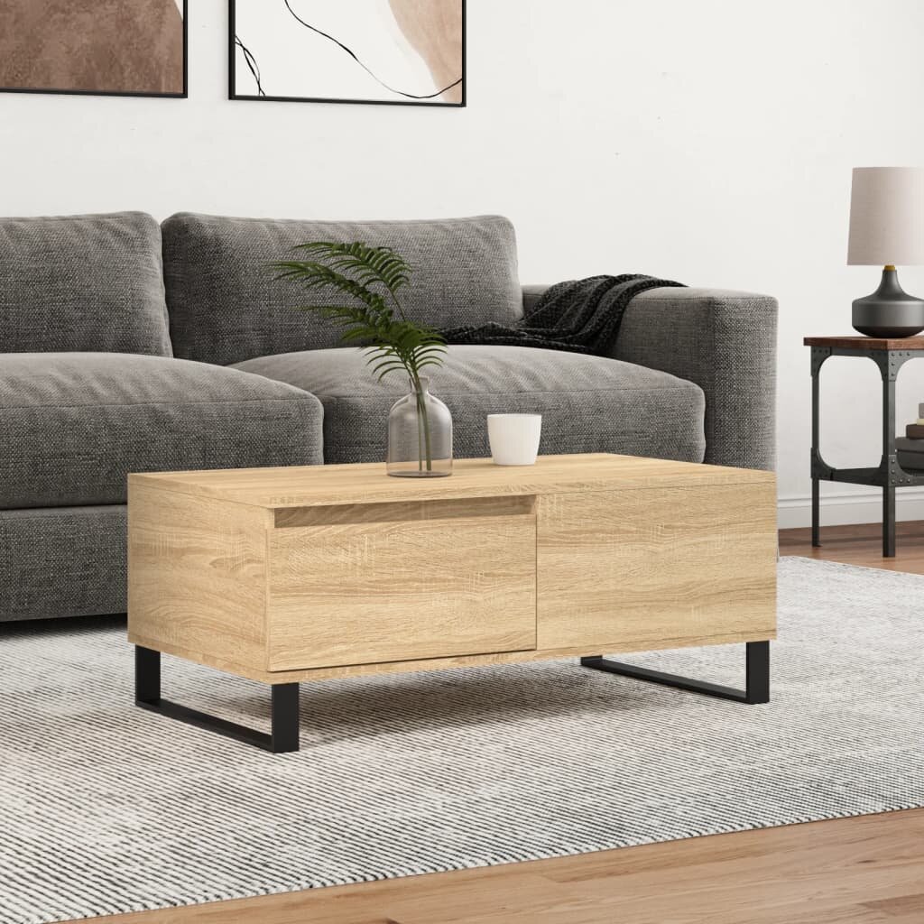 vidaXL Кафе маса дъб сонома 90x50x365 см инженерно дърво