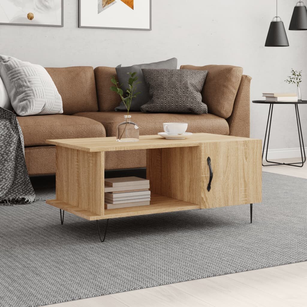 vidaXL Кафе маса дъб сонома 90x50x40 см инженерно дърво
