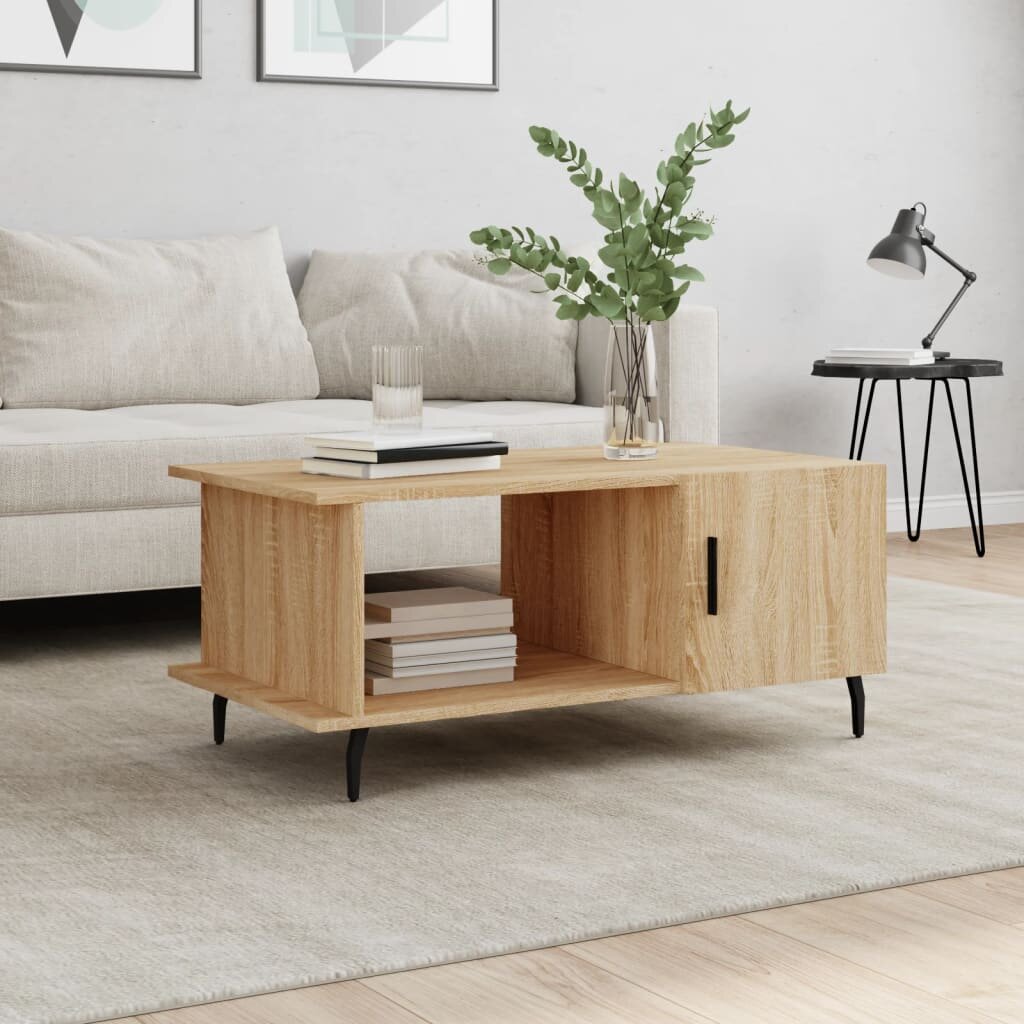 vidaXL Кафе маса дъб сонома 90x50x40 см инженерно дърво