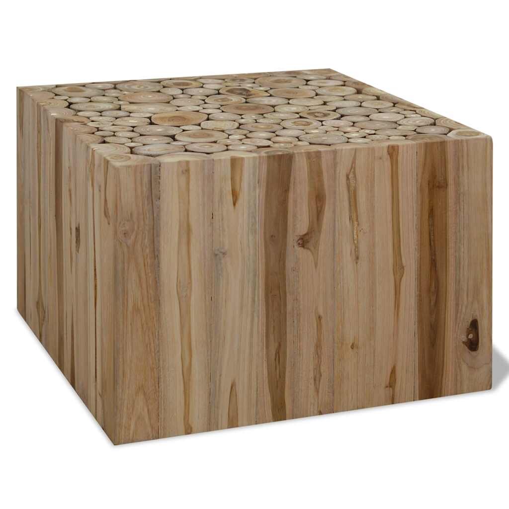 vidaXL Кафе маса естествен тик 50x50x35 cм