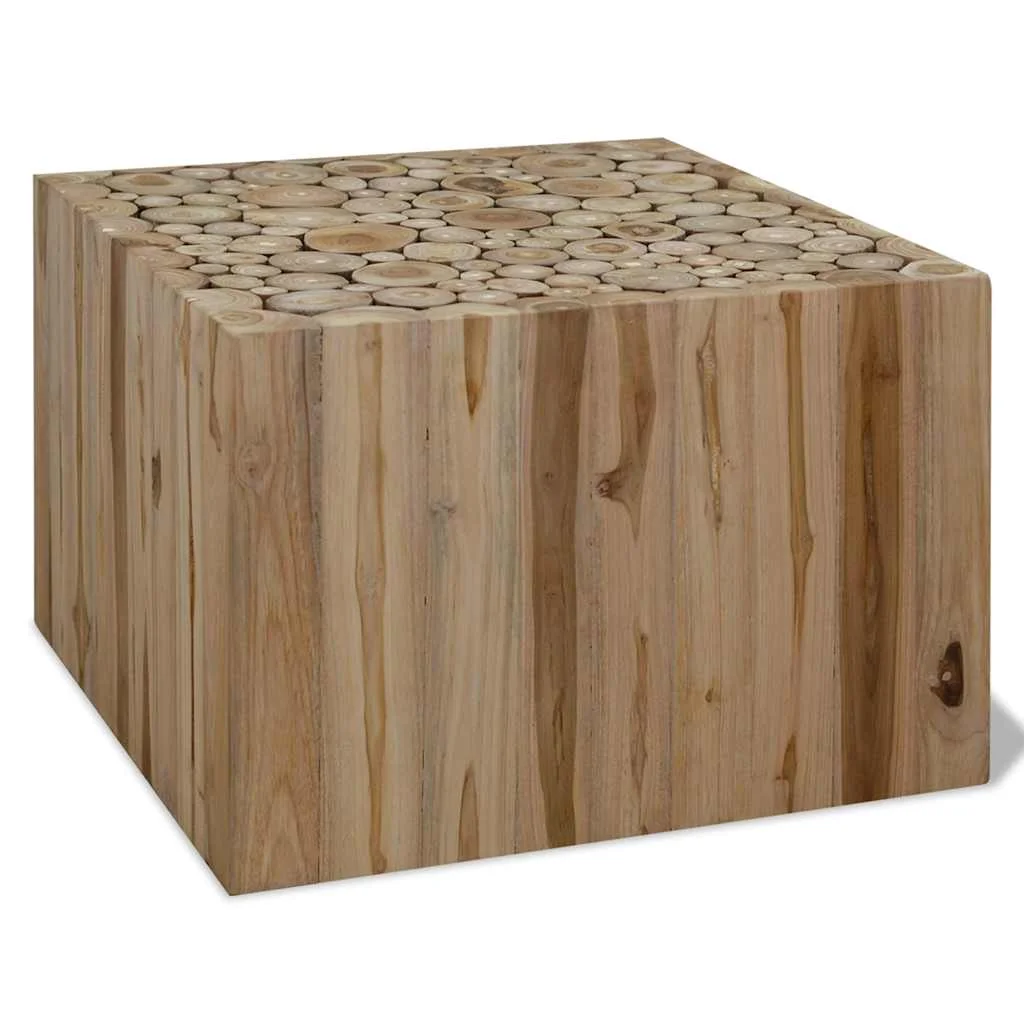 vidaXL Кафе маса естествен тик 50x50x35 cм