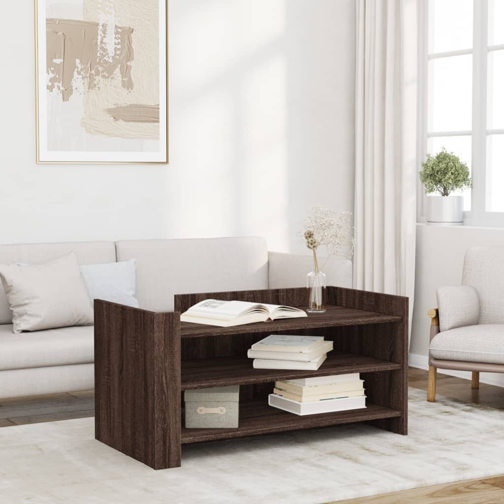 vidaXL Кафе маса кафяв дъб 100x50x50 см инженерно дърво