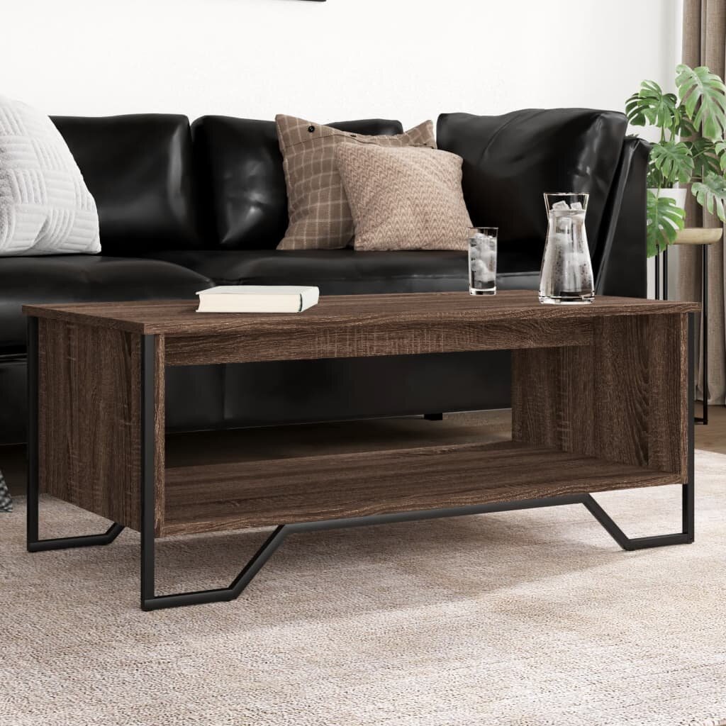 vidaXL Кафе маса кафяв дъб 100x51x40 см инженерно дърво