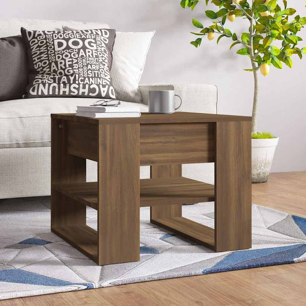 vidaXL Кафе маса кафяв дъб 555x55x45 см инженерно дърво