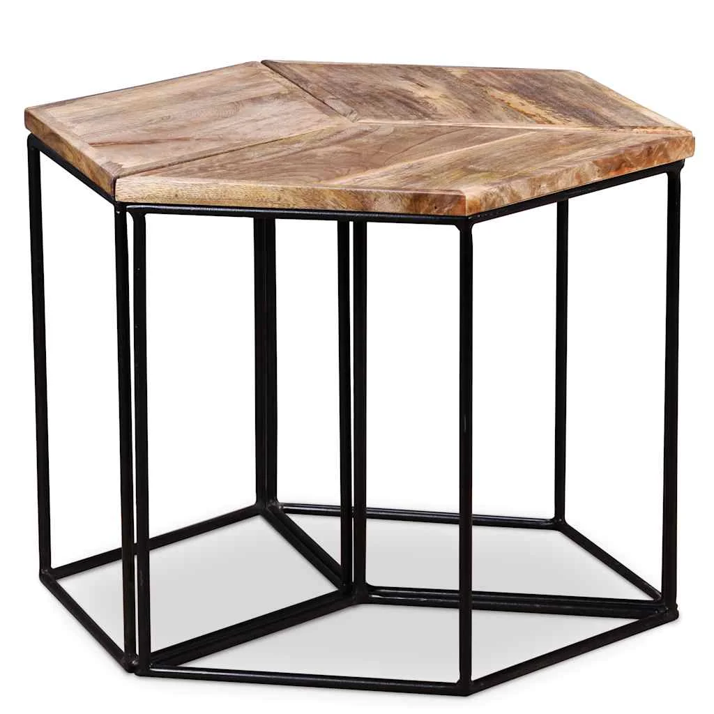 vidaXL Кафе маса мангова дървесина масив 56x48x40 см