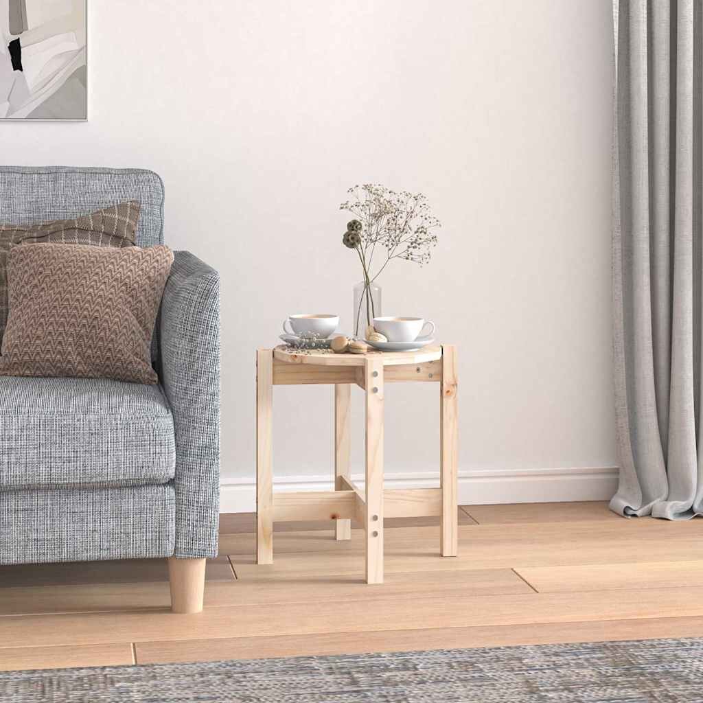 vidaXL Кафе маса Ø 425x45 см борово дърво масив