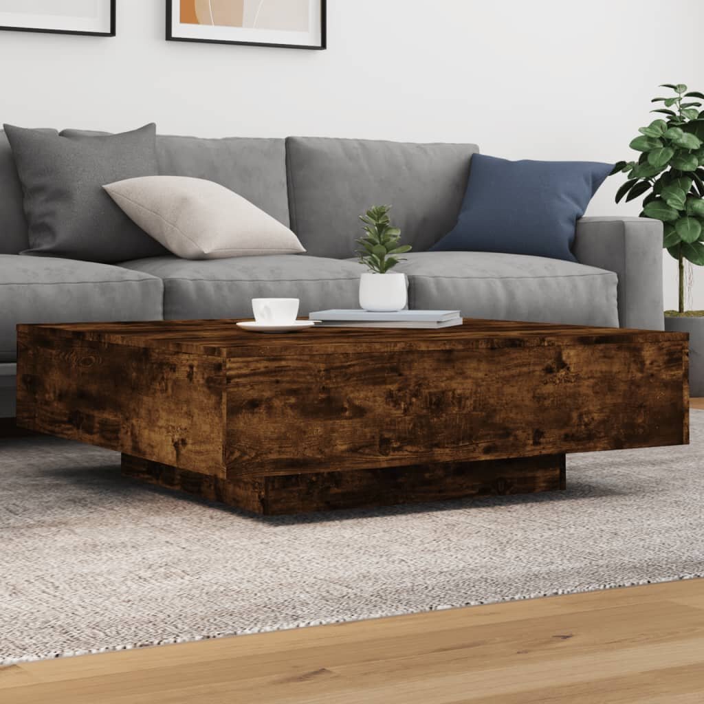 vidaXL Кафе маса опушен дъб 100x100x31 см инженерно дърво