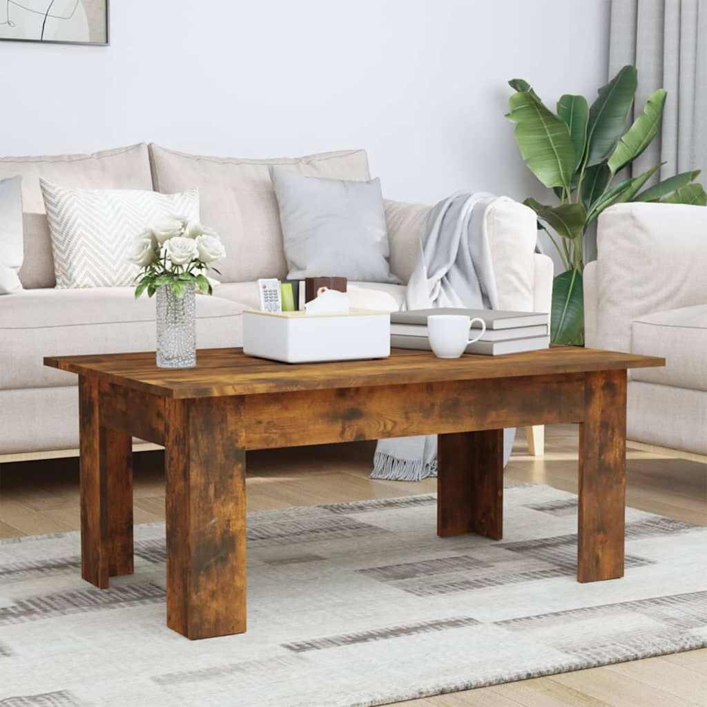 vidaXL Кафе маса опушен дъб 100x60x42 см инженерно дърво
