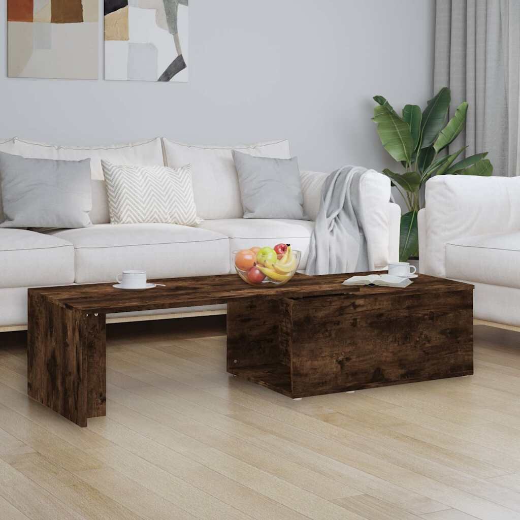 vidaXL Кафе маса опушен дъб 150x50x35 см инженерно дърво