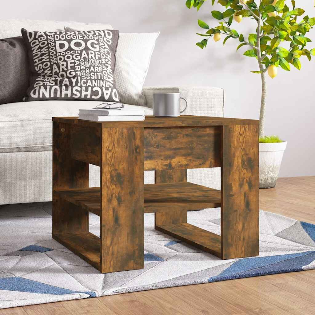 vidaXL Кафе маса опушен дъб 555x55x45 см инженерно дърво