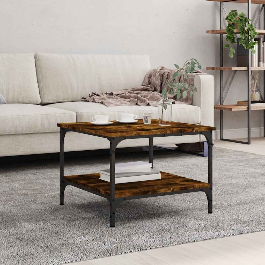 vidaXL Кафе маса опушен дъб 55x55x40 см инженерно дърво
