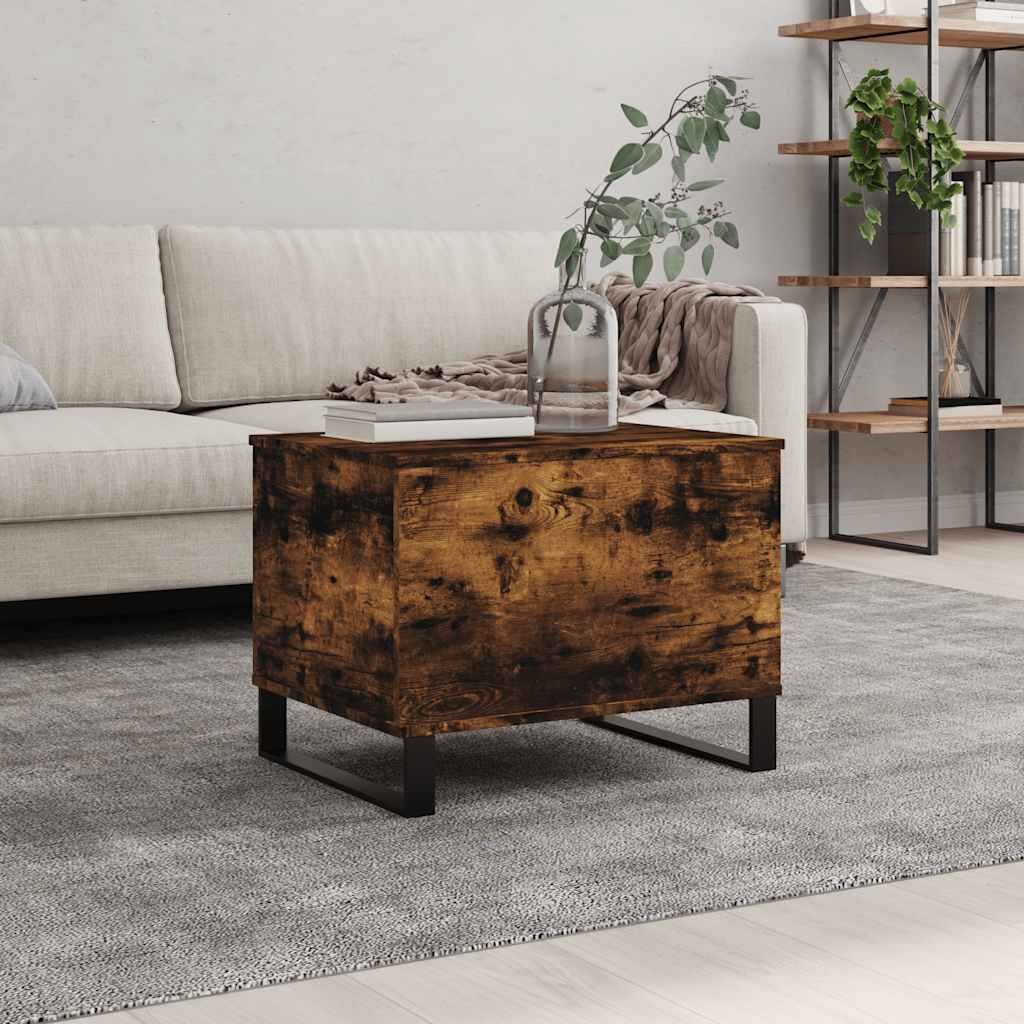 vidaXL Кафе маса опушен дъб 60x445x45 см инженерно дърво