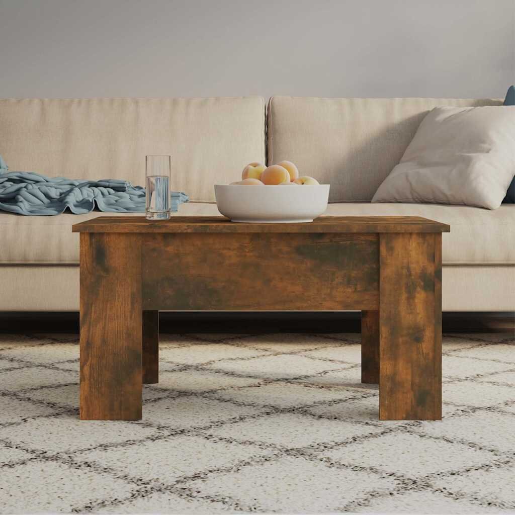 vidaXL Кафе маса опушен дъб 79x49x41 см инженерно дърво