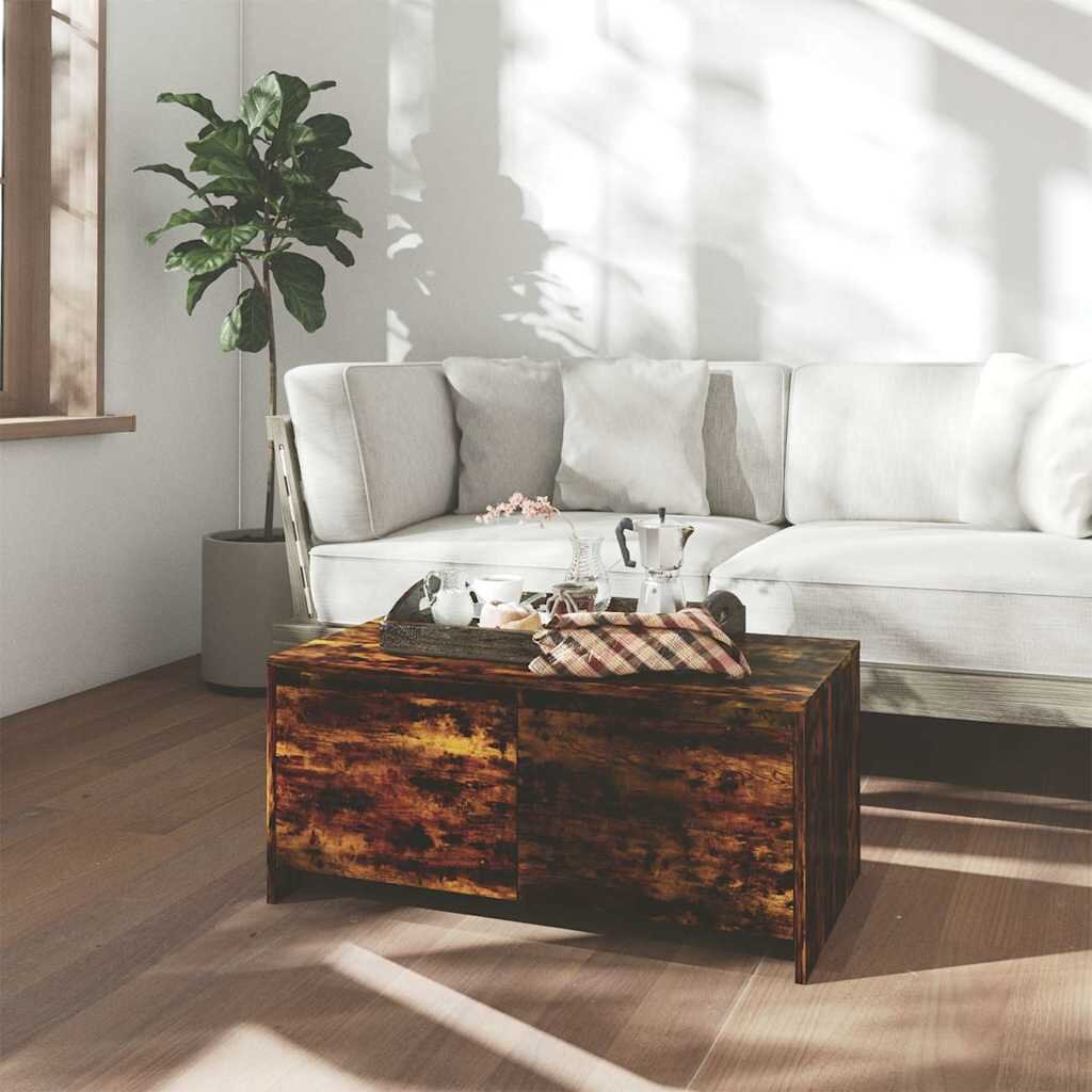 vidaXL Кафе маса опушен дъб 90x50x415 см инженерно дърво