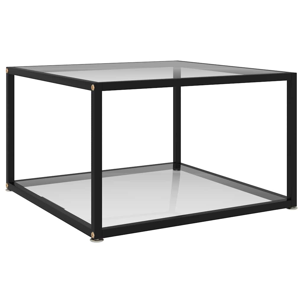 vidaXL Кафе маса прозрачна 60x60x35 cм закалено стъкло