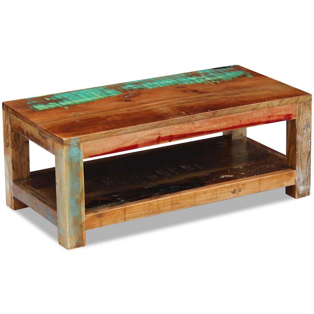 vidaXL Кафе маса регенерирано дърво масив 90x45x35 cм