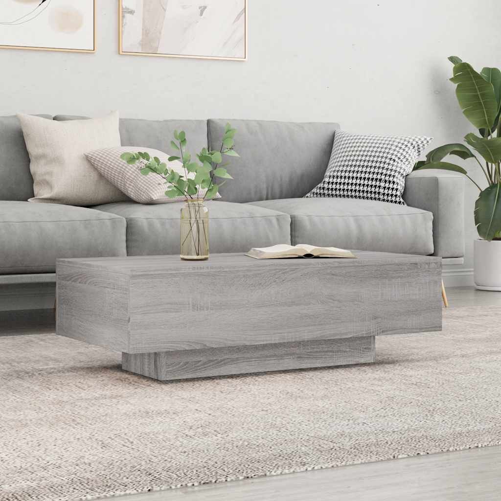 vidaXL Кафе маса сив сонома 100x495x31 см инженерно дърво