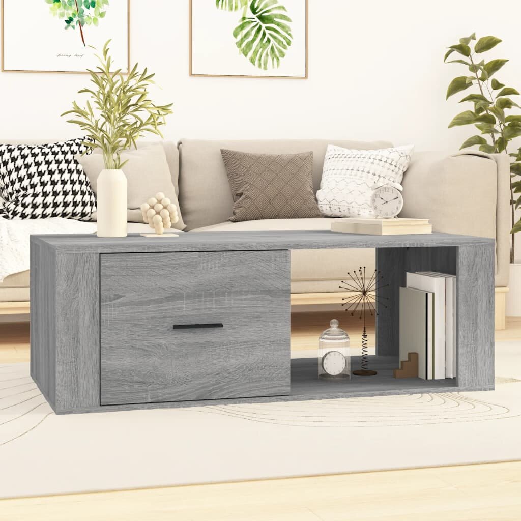 vidaXL Кафе маса сив сонома 100x505x35 см инженерно дърво