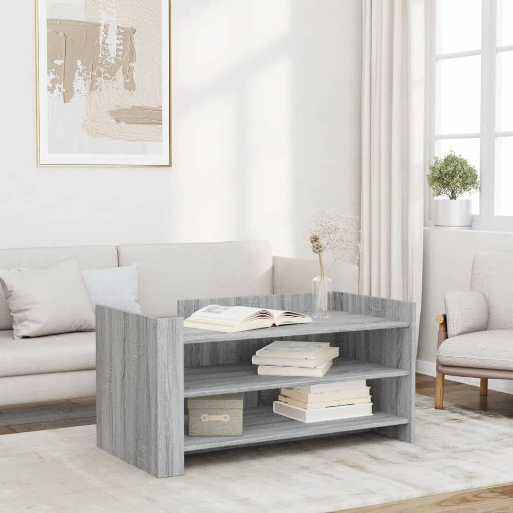 vidaXL Кафе маса сив сонома 100x50x50 см инженерно дърво