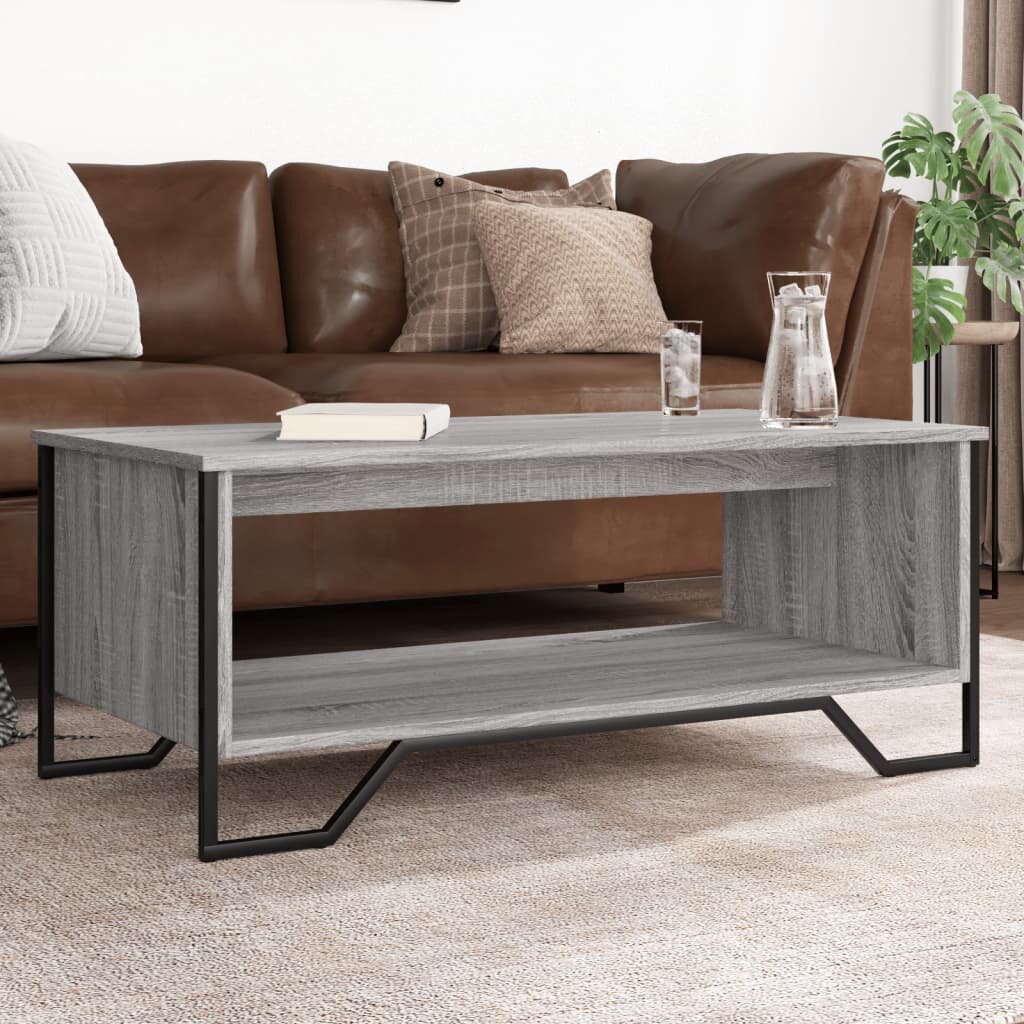 vidaXL Кафе маса сив сонома 100x51x40 см инженерно дърво