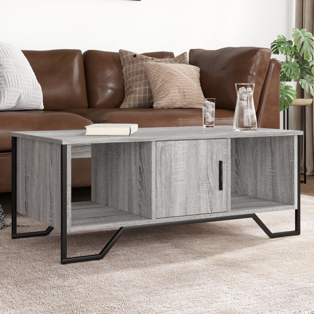 vidaXL Кафе маса сив сонома 100x51x40 см инженерно дърво