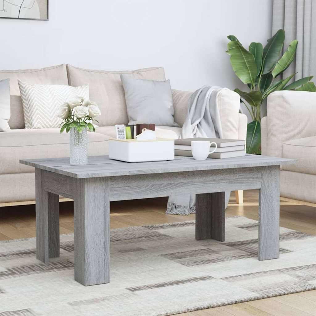 vidaXL Кафе маса сив сонома 100x60x42 см инженерно дърво