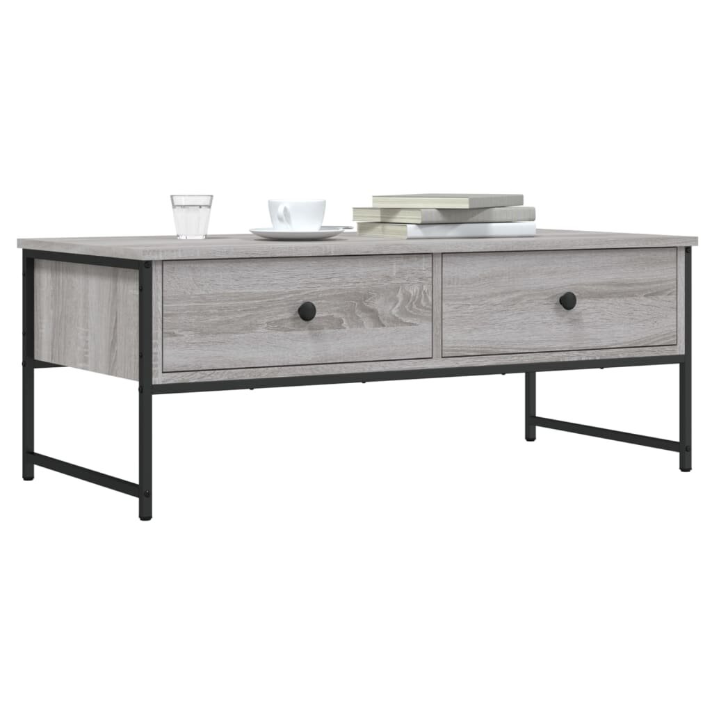 vidaXL Кафе маса сив сонома 101x49x395 см инженерно дърво