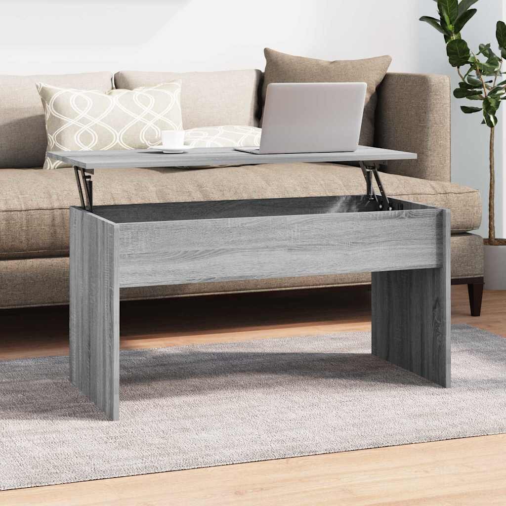 vidaXL Кафе маса сив сонома 102x505x525 см инженерно дърво