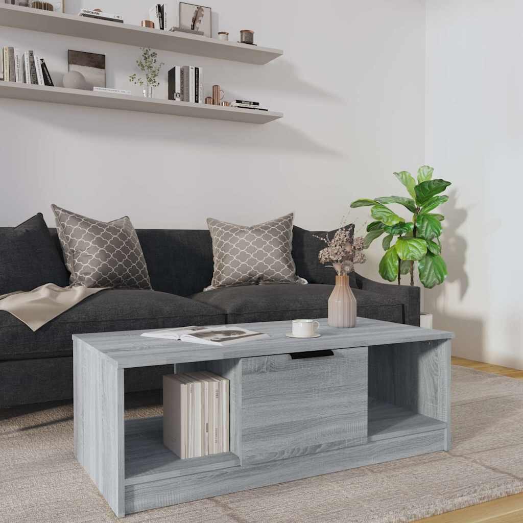 vidaXL Кафе маса сив сонома 102x50x36 см инженерно дърво