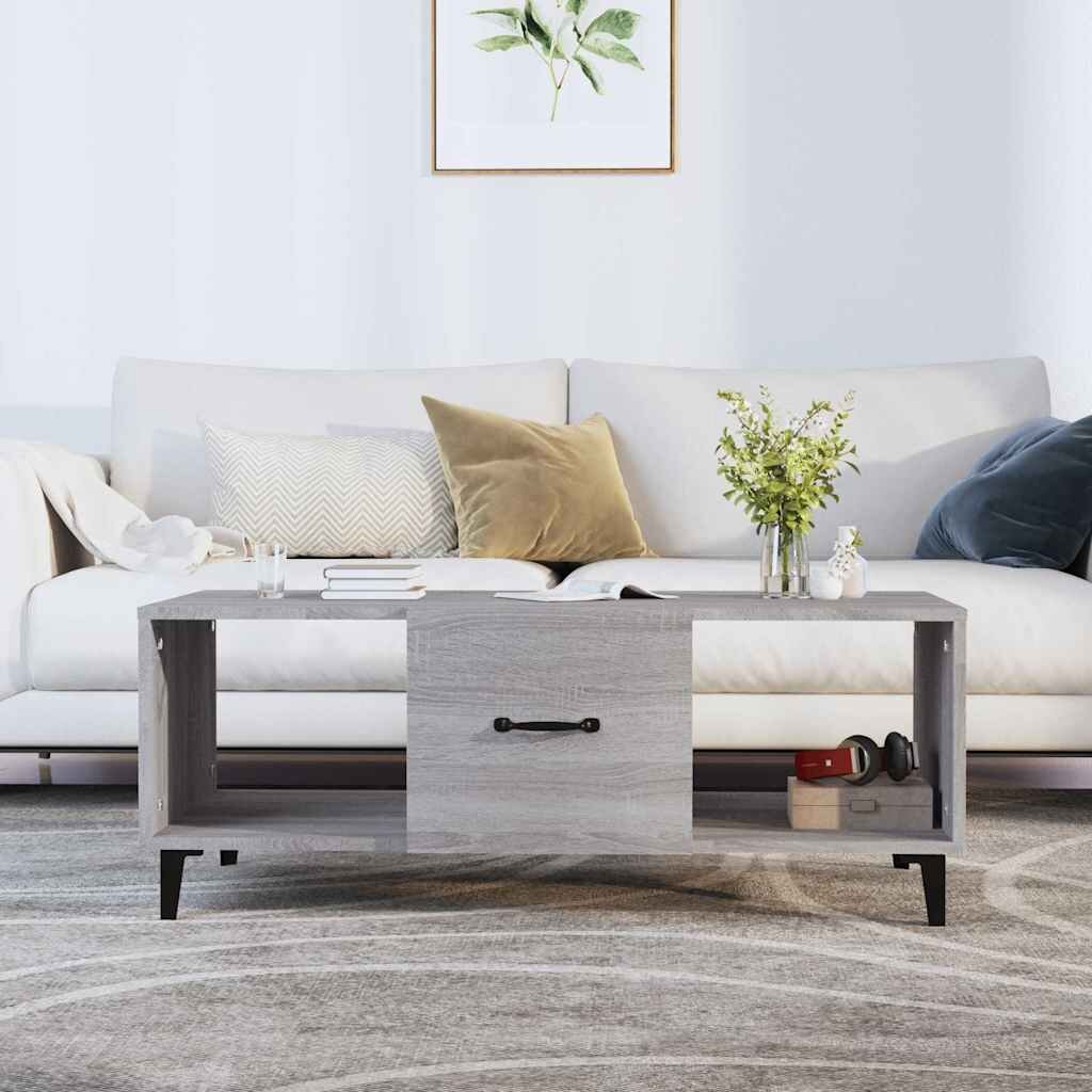 vidaXL Кафе маса сив сонома 102x50x40 см инженерно дърво