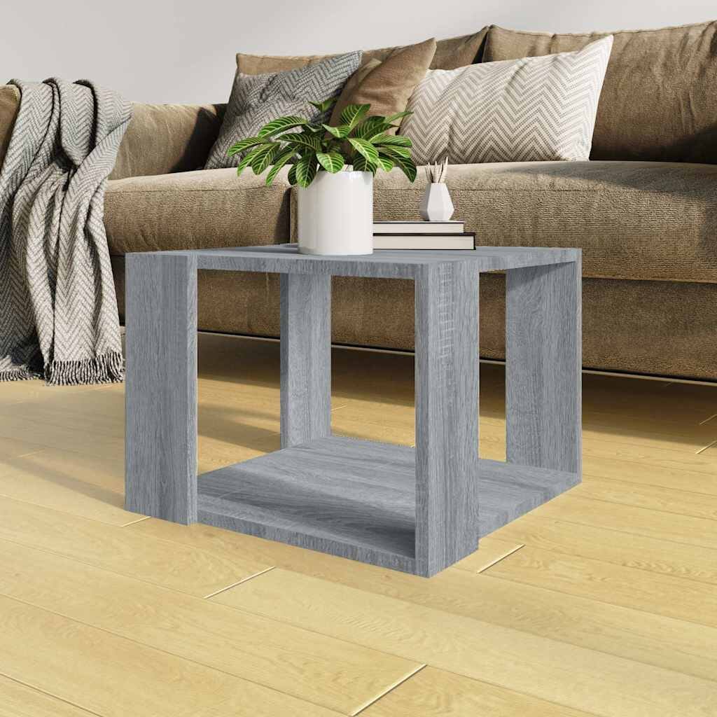 vidaXL Кафе маса сив сонома 40x40x30 см инженерно дърво