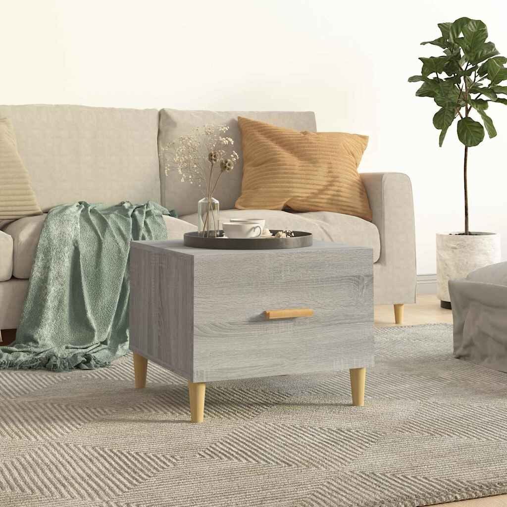 vidaXL Кафе маса сив сонома 50x50x40 см инженерно дърво