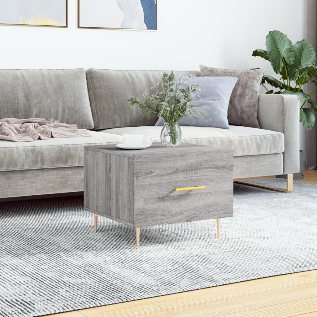 vidaXL Кафе маса сив сонома 50x50x40 см инженерно дърво