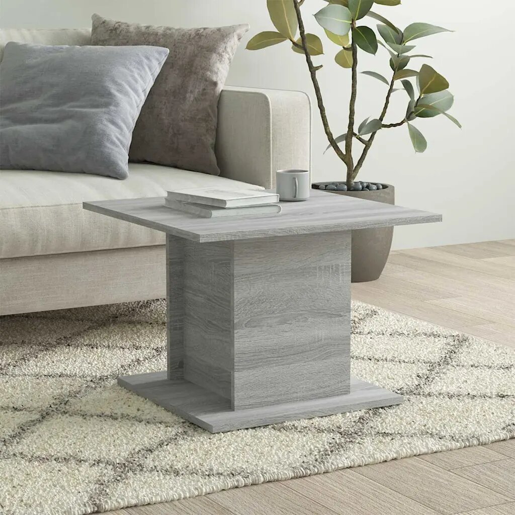 vidaXL Кафе маса сив сонома 555x555x40 см инженерно дърво