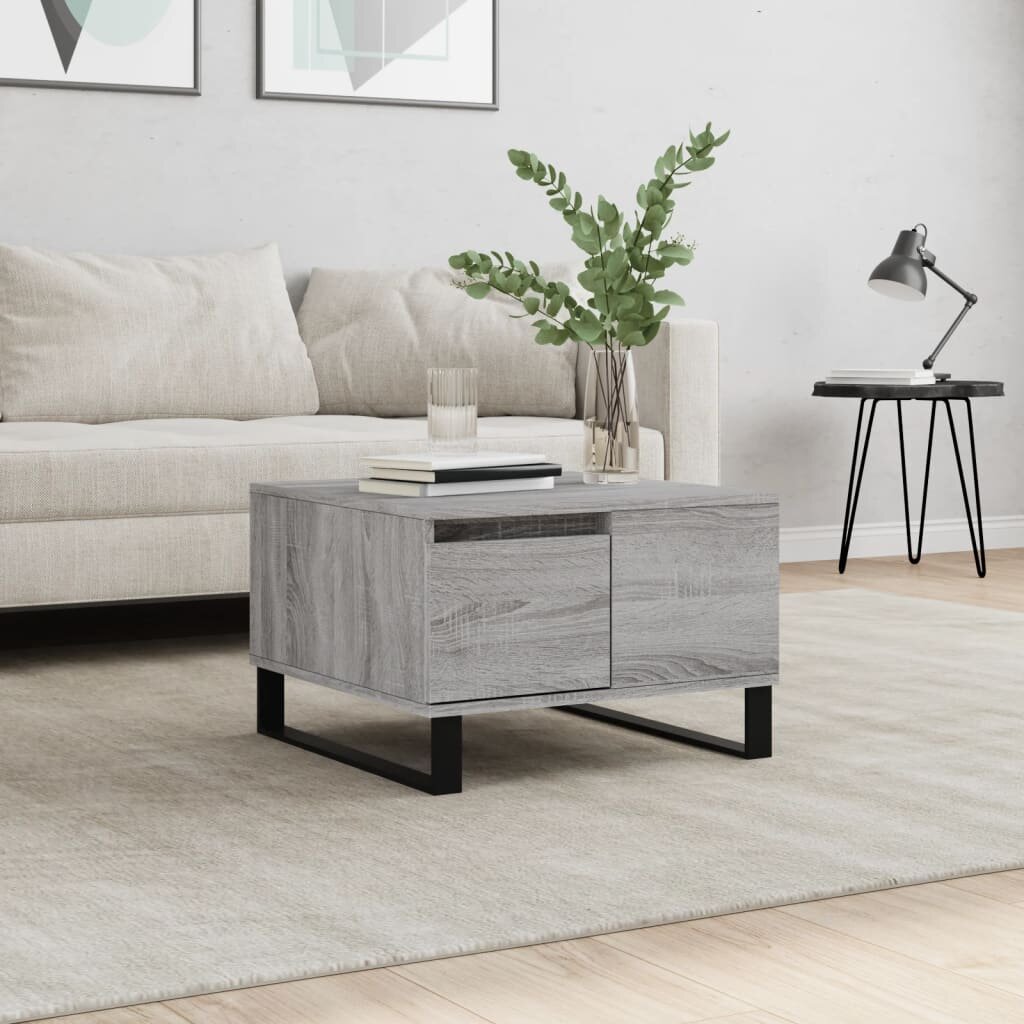 vidaXL Кафе маса сив сонома 55x55x365 см инженерно дърво