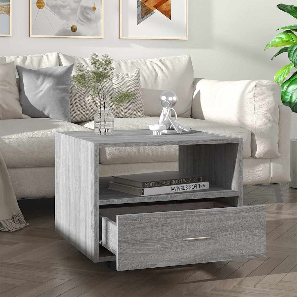 vidaXL Кафе маса сив сонома 55x55x40 см инженерно дърво