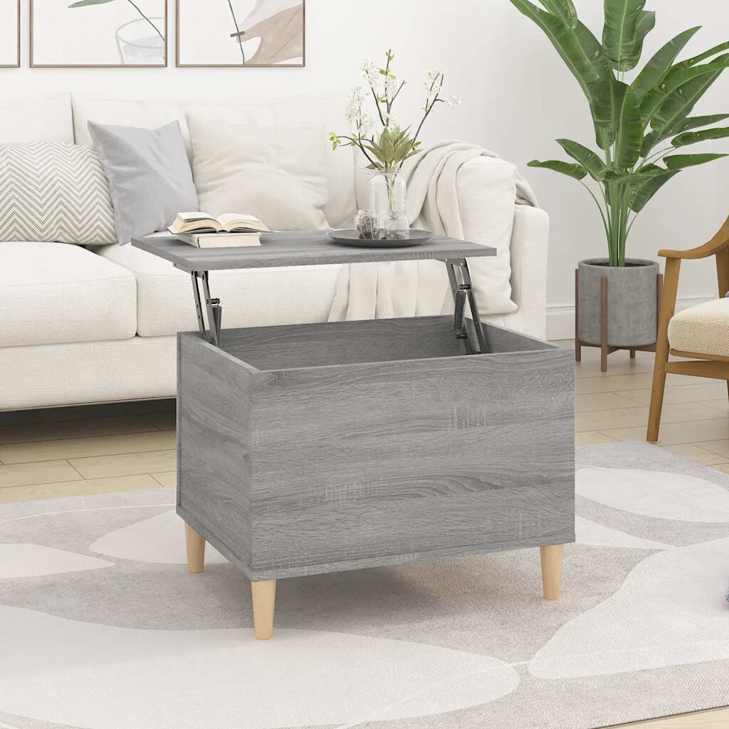 vidaXL Кафе маса сив сонома 60x445x45 см инженерно дърво