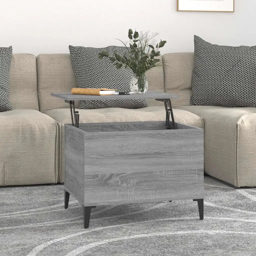 vidaXL Кафе маса сив сонома 60x445x45 см инженерно дърво