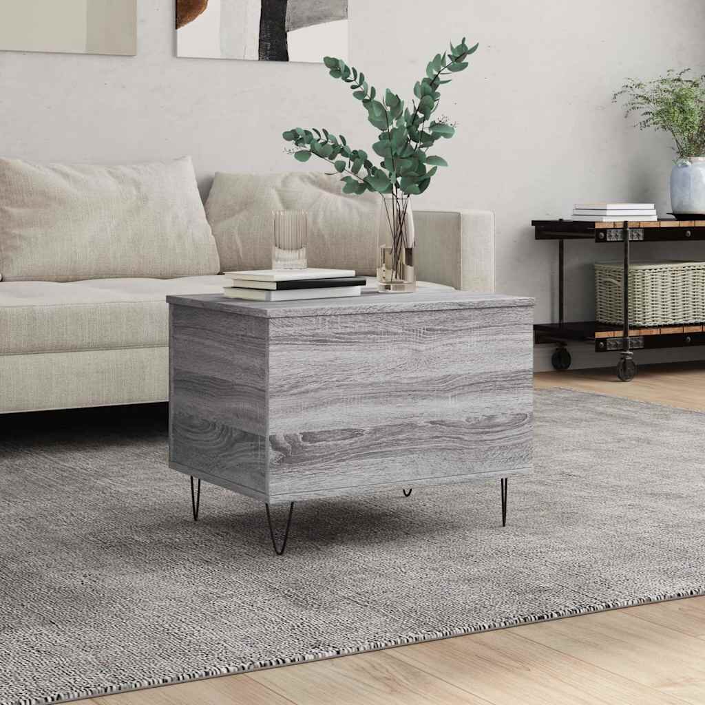 vidaXL Кафе маса сив сонома 60x445x45 см инженерно дърво