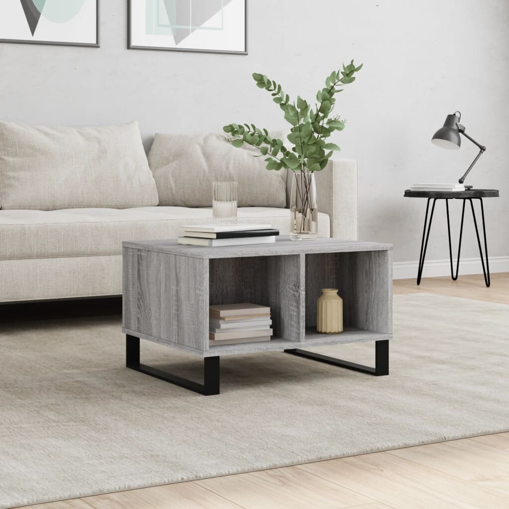 vidaXL Кафе маса сив сонома 60x50x365 см инженерно дърво
